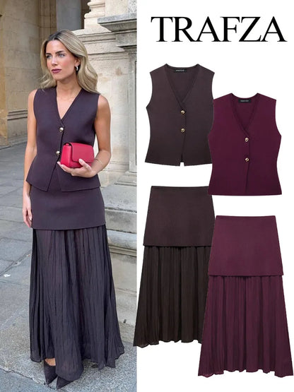 Conjunto Trafza™ Top y Falda